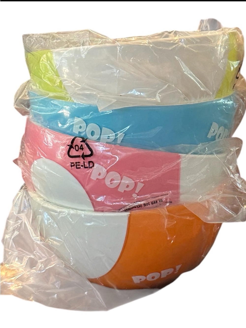 POP! Color-Block Melamine Serving Bowls - Blue, Yellow, Orange & Pink (Set of 4)